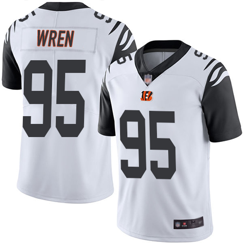 Cincinnati Bengals Limited White Men Renell Wren Jersey NFL Footballl 95 Rush Vapor Untouchable